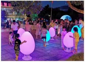 LED互动蛋形不倒翁灯具效果 LED互动蛋形不倒翁灯具效果