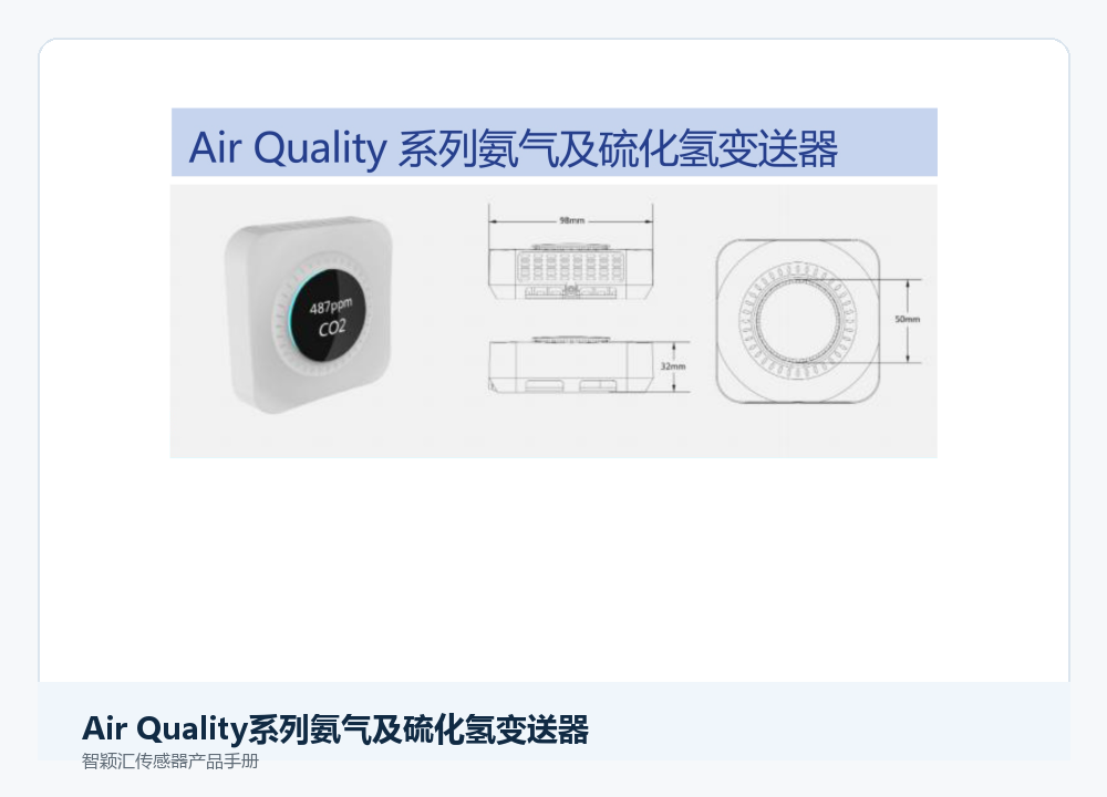 智颖汇Air Quality系列氨气及硫化氢变送器产品展示图