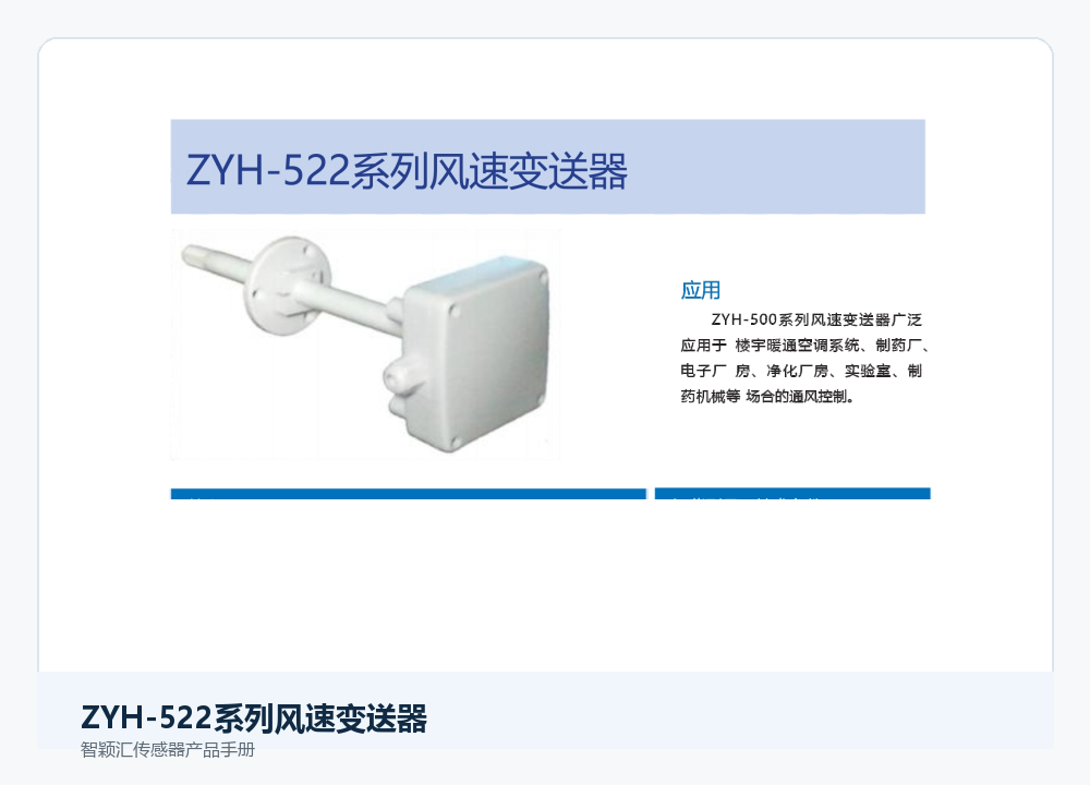 智颖汇ZYH-522系列风速变送器产品展示图